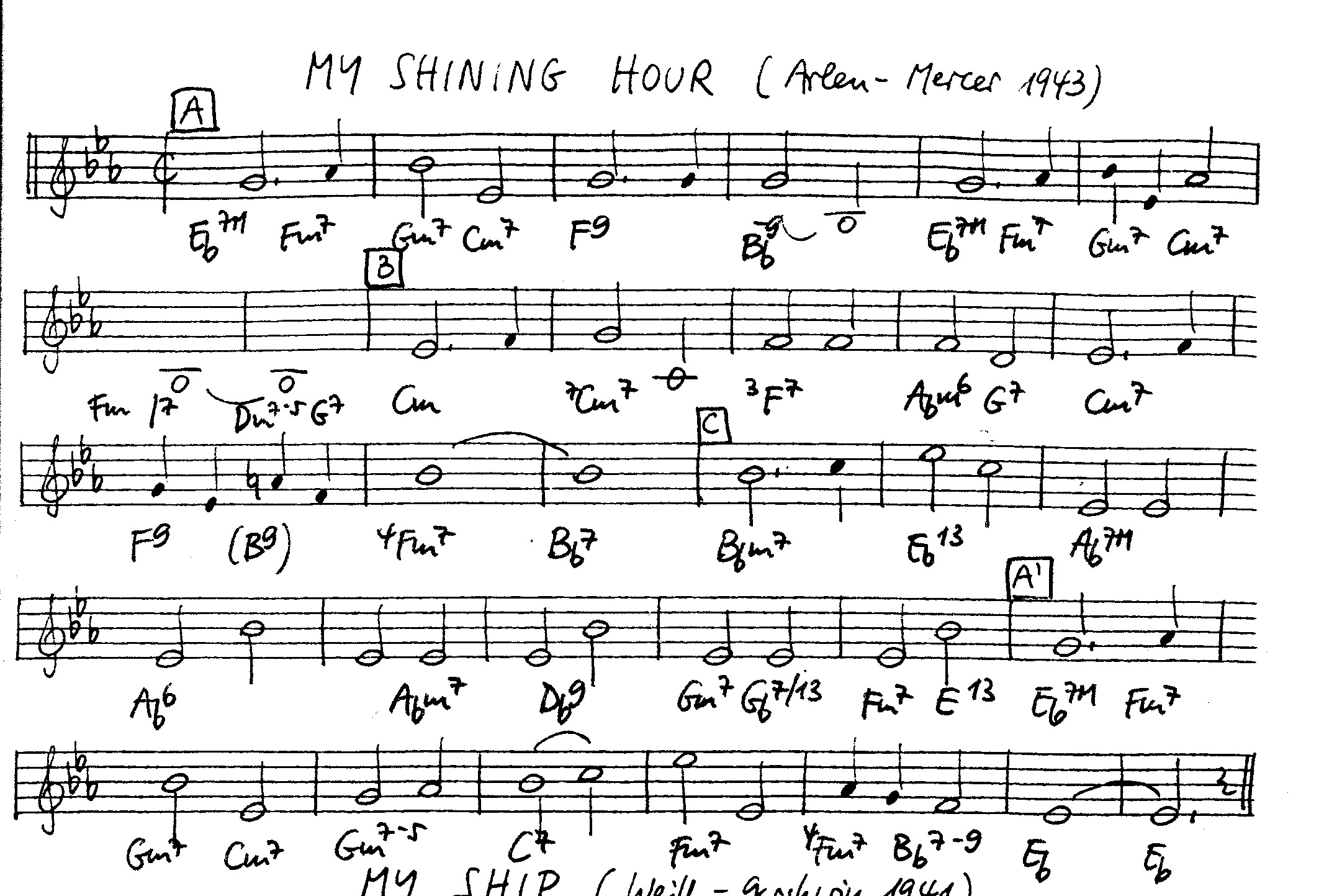 my shining hour leadsheet – book us for your next 20s or gatsby event